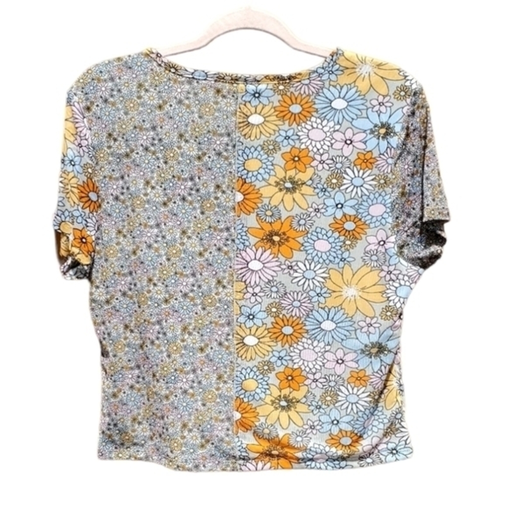 No Boundaries Floral Lined Silky Blouse Croptop Top XL (15-17) NWOT - Picture 2 of 8
